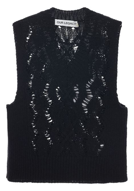 Black Cable Michigan vest Our legacy - men OUR LEGACY | Sweaters | M4243CBFBLK